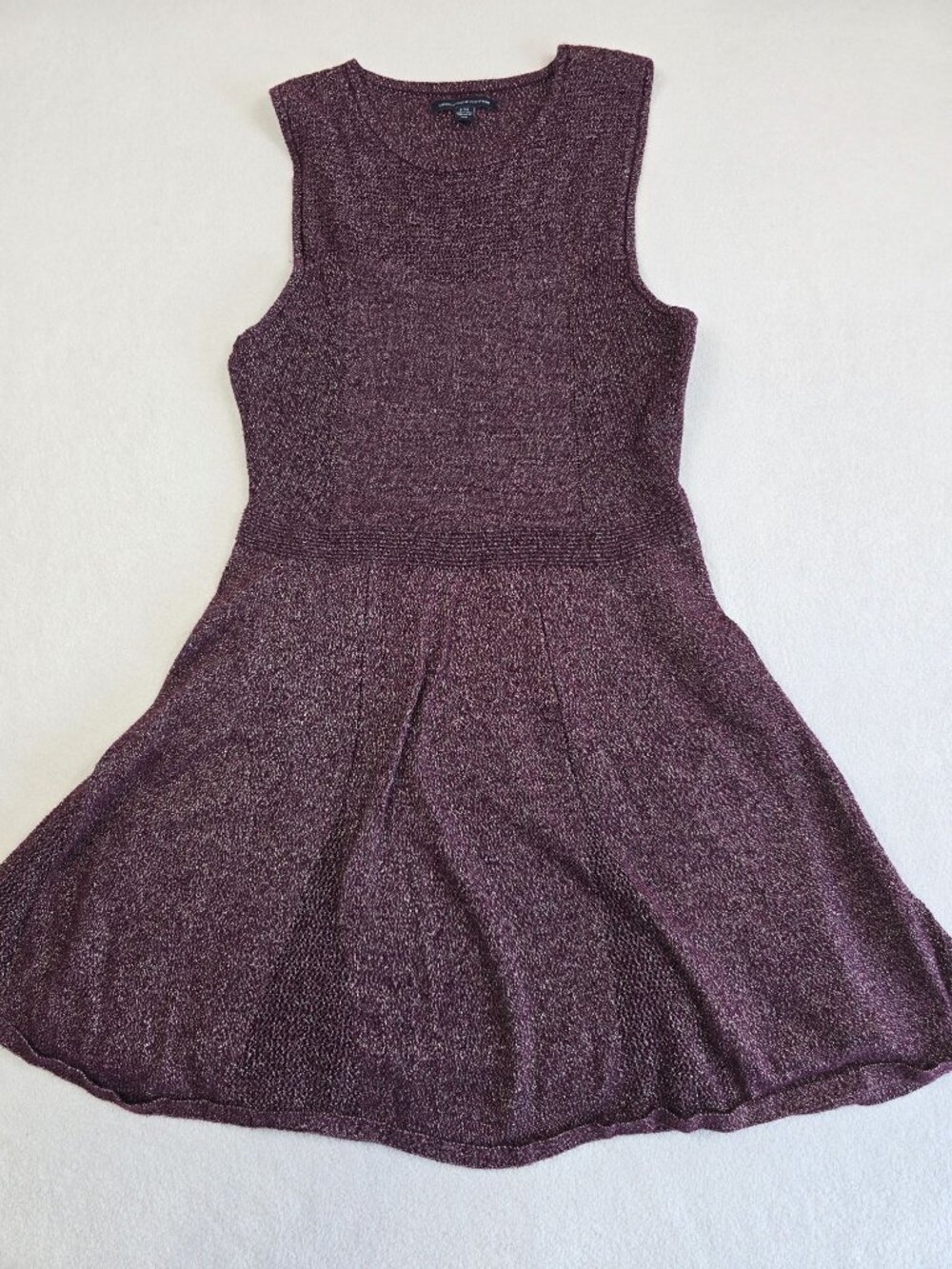 American Eagle Outfitters Medium Metallic Knit Dress Purple Cocktail Holiday